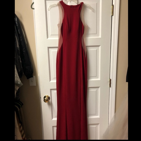 Red Prom Gown - Sheer siding - Picture 1 of 4